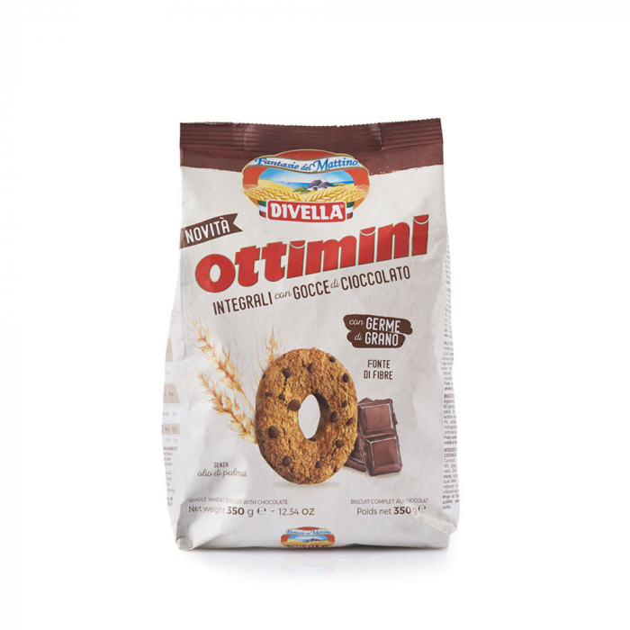 Divella Biscuiti Ottimini Integrali cu Fulgi de Ciocolata 350gr [1]