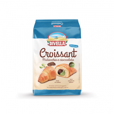 Croissant - DIVELLA Croissant fistic și ciocolată - 210gr x 5 bucati - Fantasie del Mattino