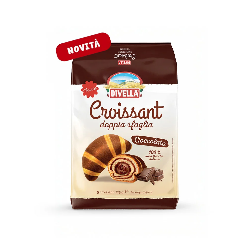 Croissant - DIVELLA  Croissante duble din foietaj cu ciocolată