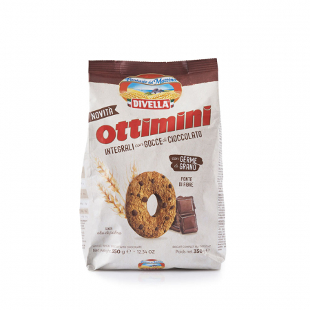 Biscuiti - Divella Biscuiti Ottimini Integrali cu Fulgi de Ciocolata 350gr