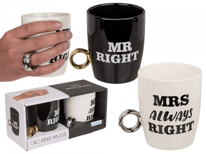 Set Căni Mr. și Mrs. Right, cu inel [1]