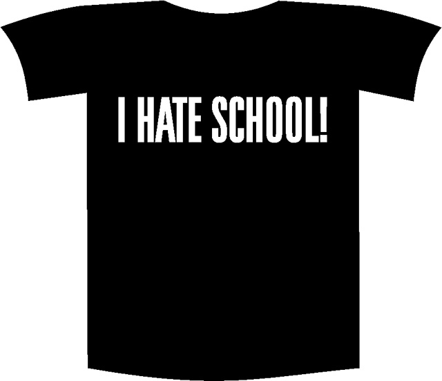 Tricou imprimat "I hate school" [1]