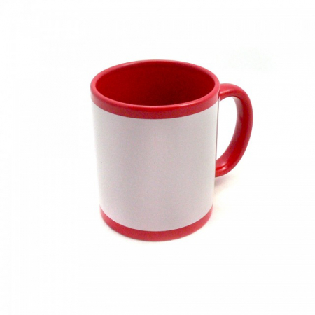 Cadouri personalizabile - Cana neagra/ rosie cu chenar sublimare