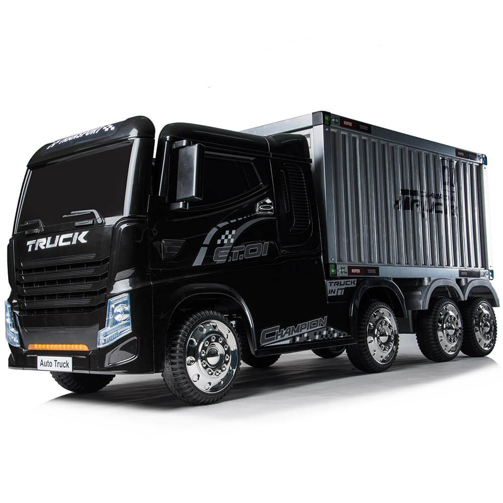 Camion Tir Electric pentru copii 4x4 cu telecomanda NEGRU [2]