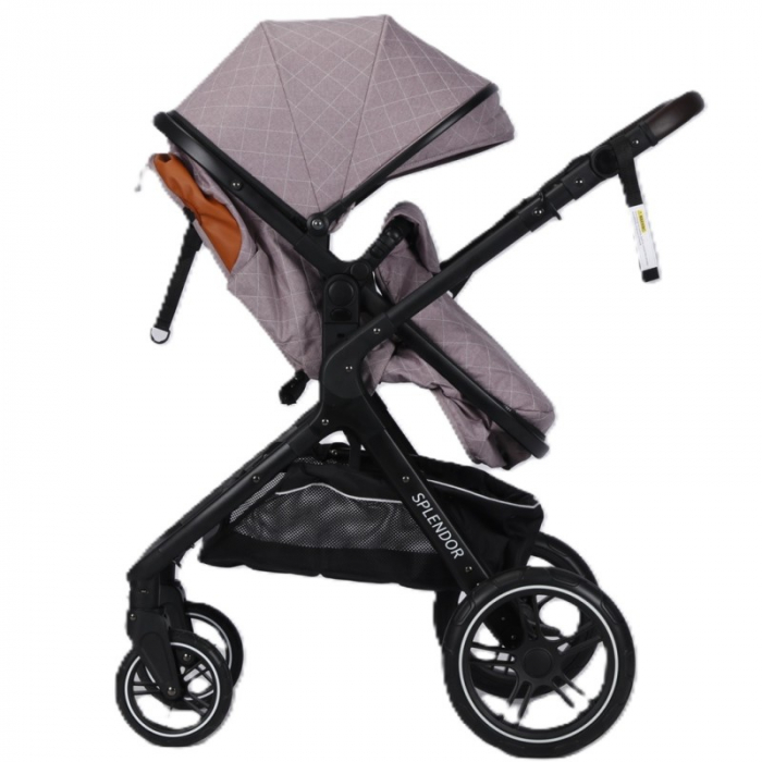Carucior multifunctional 2 in 1, suspensii, roti EVA, maner reversibil, parasolar, Splendor SPX1KHAKHI (kaki) [2]