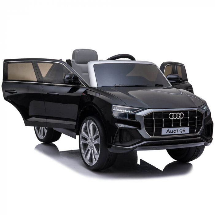 MASINUTA ELECTRICA CU TELECOMANDA,ROTI EVA,SCAUN PIELE, AUDI Q8  NEGRU [1]