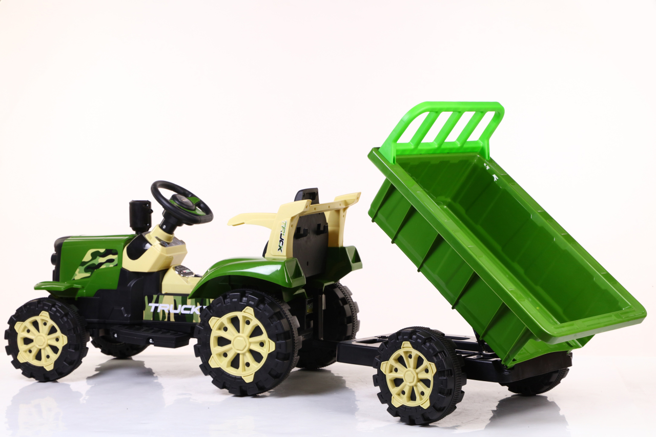 Tractor electric, pentru copii, cu telecomanda, BJSD6601 VERDE - SPLENDOR [3]