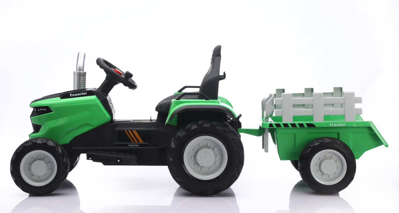 Tractor electric, pentru copii, cu telecomanda, BJSD6603VERDE [4]