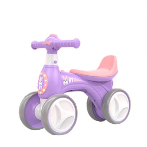 MASINUTE RIDE ON COPII - Bicicleta copii 1-3 ani fara Pedale cu Muzica Lumini si 4 Roti ROZ