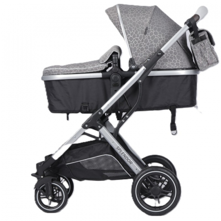 CARUCIOARE COPII - Carucior multifunctional 2 in 1, suspensii, roti EVA, maner reversibil, parasolar, Splendor SPH31GRI (gri)