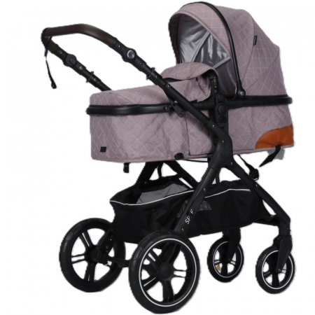 CARUCIOARE COPII - Carucior multifunctional 2 in 1, suspensii, roti EVA, maner reversibil, parasolar, Splendor SPX1KHAKHI (kaki)