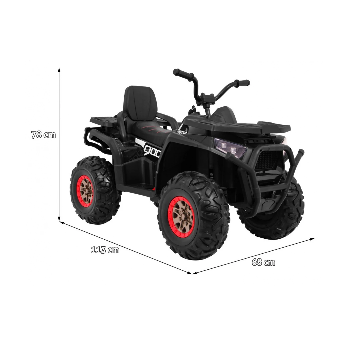 Masinute electrice 12V - SUPER ATV ELECTRIC DESERT 4X4 12V/10A  NEGRU