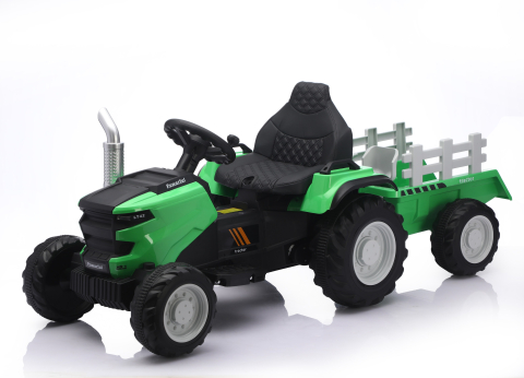 MASINUTE ELECTRICE - Tractor electric, pentru copii, cu telecomanda, BJSD6603VERDE