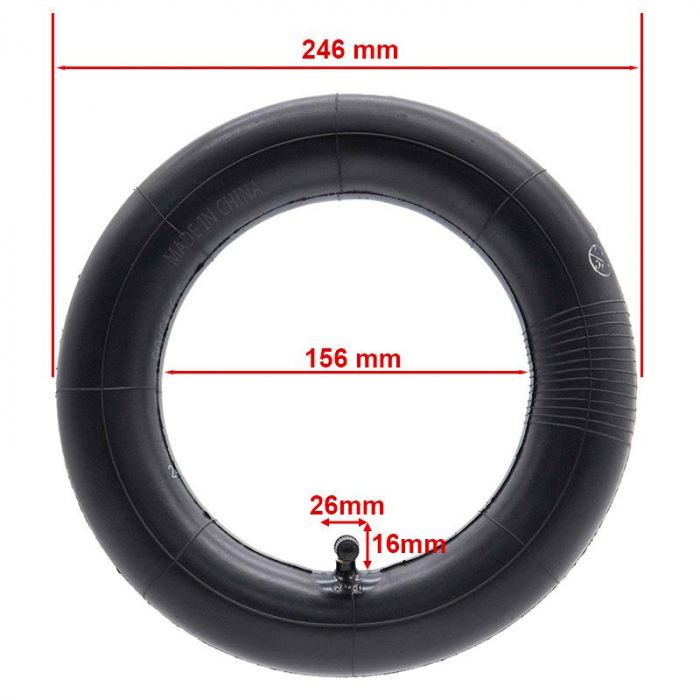 Camera de aer 11inch 90/65 - 6.5 - Valva curbata pentru trotineta electrica Zero 11x [2]