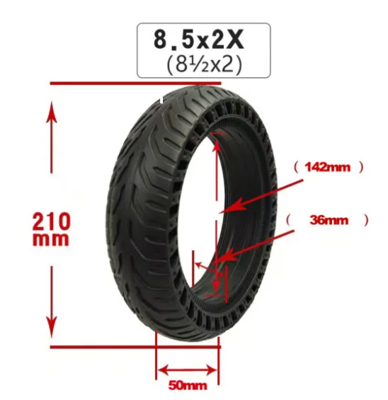 Cauciuc plin 8.5 inch x 2 (50/75-6.1) pentru trotinete electrice compatibil Xiaomi Mi Scooter [2]