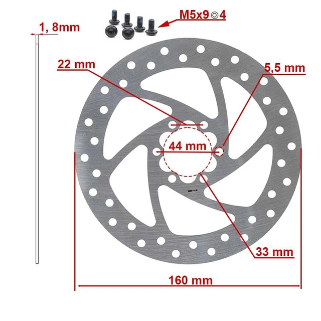 Disc de Frână 160mm cu 6 Găuri pentru Trotinete Electrice KuKirin G4 (Model 2025) și KuKirin G2  – Performanță Premium [2]