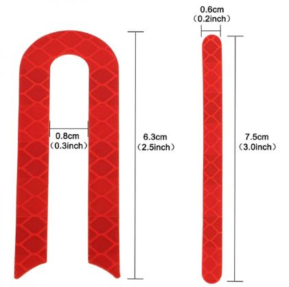 Set 4 abtipilduri stickere reflectorizante pentru capace protectie roti trotineta electrica Xiaomi Mijia M365 / M365 Pro, rosu [3]