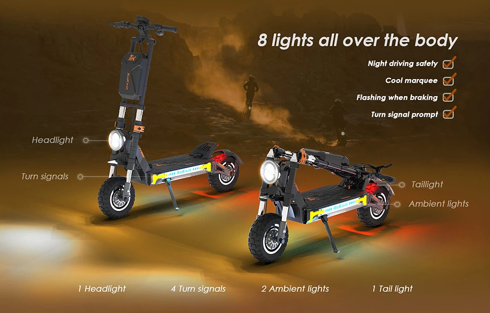 Trotineta electrica de teren KuKirin G4 Max – 2 motoare de 1600W, baterie 60V 35,2Ah, viteza maxima 86 km/h, autonomie 95 km, anvelope 12 inch, frane hidraulice, IP54 – Negru [20]