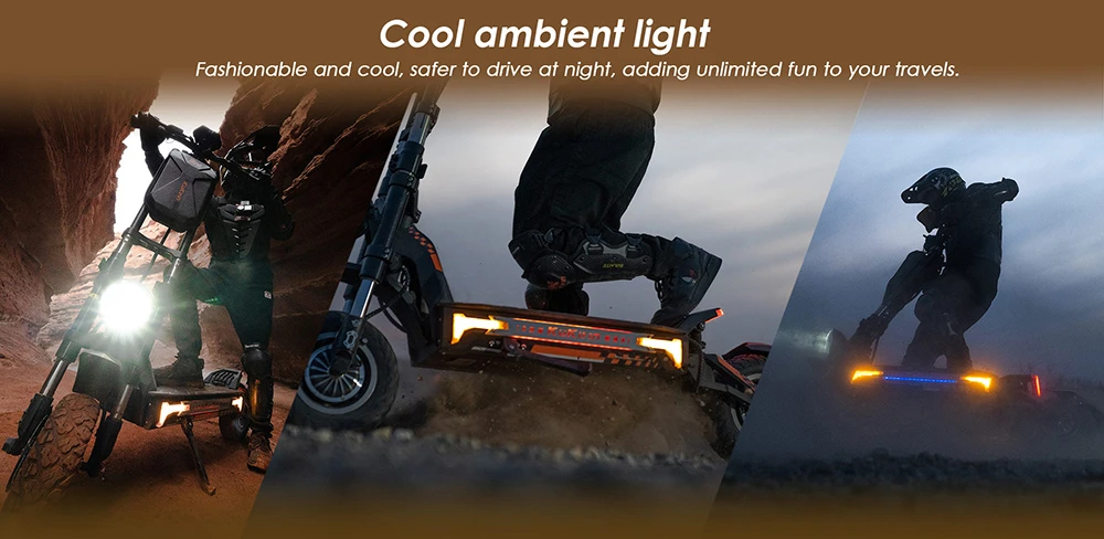 Trotineta electrica de teren KuKirin G4 Max – 2 motoare de 1600W, baterie 60V 35,2Ah, viteza maxima 86 km/h, autonomie 95 km, anvelope 12 inch, frane hidraulice, IP54 – Negru [19]