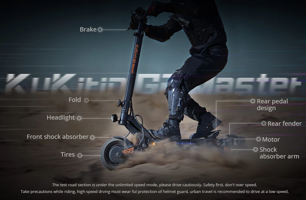 Trotineta electrica KuKirin G2 Master 2025– Motoare duble de 1000W, Baterie 52V 20.8Ah, Viteza maxima 60 km/h, Anvelope off-road de 10 inch, Frane pe disc si Amortizoare hidraulice [8]