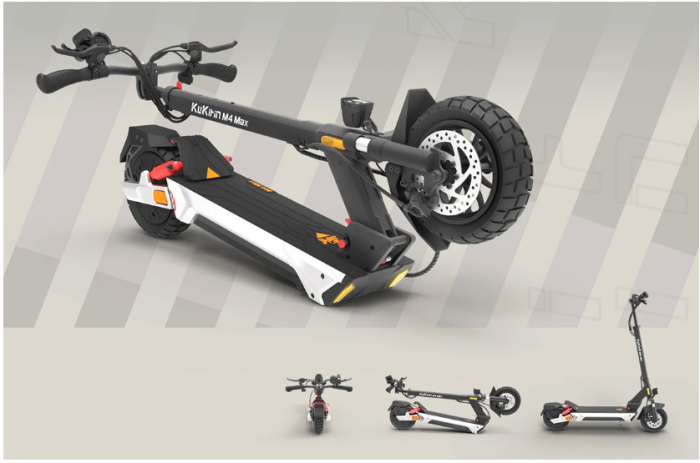 Trotineta electrică KuKirin M4 Max 2025, motor 800W, baterie 48V 18.2Ah, viteză maximă 45 km/h, autonomie de până la 64 km, anvelope de 10 inch, frâne pe disc și suspensie dublă [8]