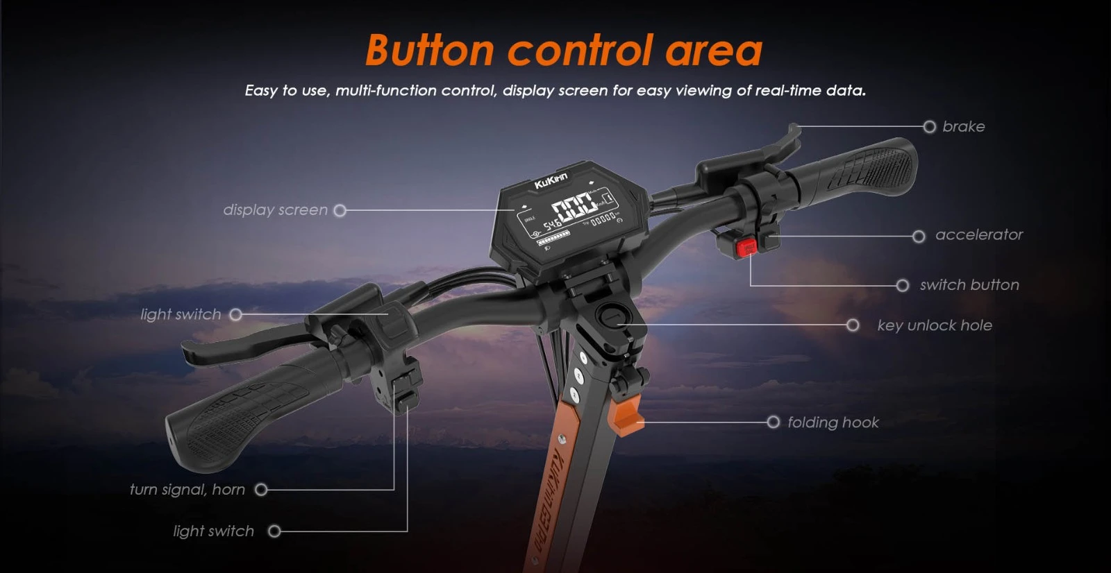 Trotineta Electrica Off-Road KuKirin G3 Pro 2025 – Motoare Duble 1200W, Viteza Maximala 65 km/h, Autonomie Pana la 80 km, Anvelope 10 inch [15]