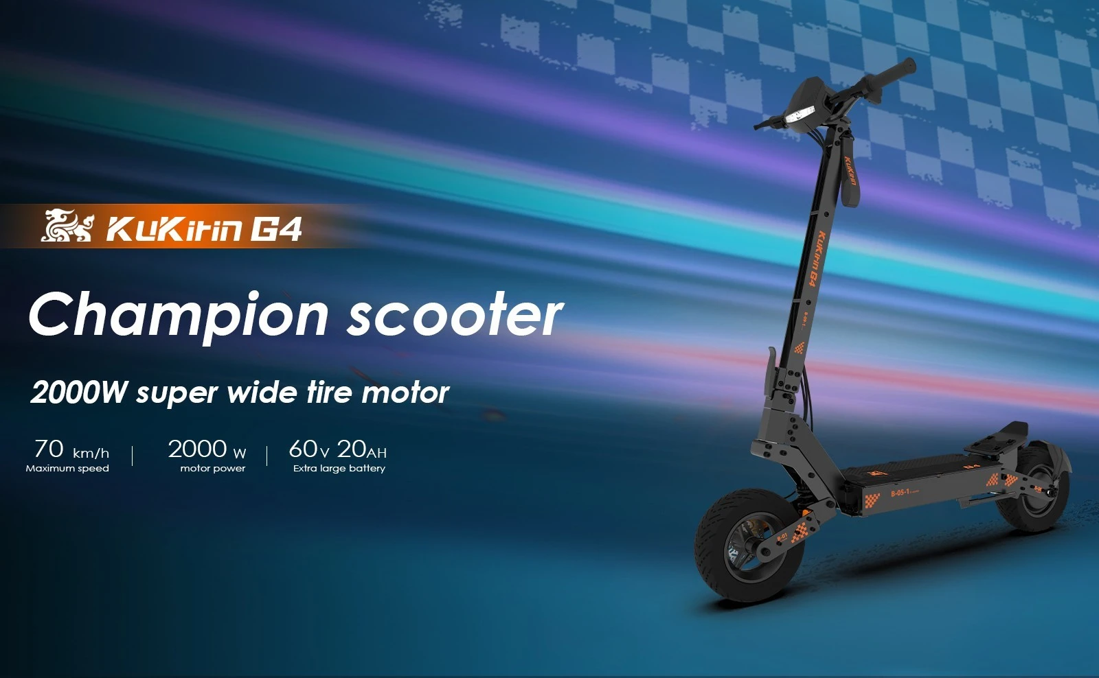 Trotineta Electrica Off-Road KuKirin G4 2025  – Motor 2000W, Baterie 60V 20Ah, Viteza Maxima 70 km/h, Autonomie Pana la 75 km, Anvelope de 11 inch [15]