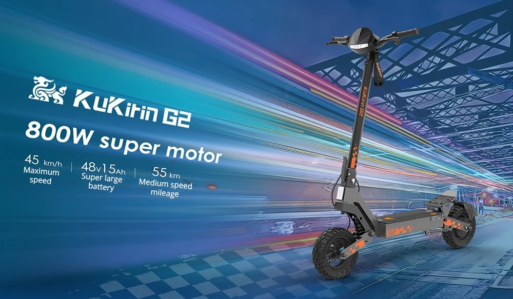 Trotineta Electrica Pliabila Kukirin G2 2025 - Motor 800W, Baterie 48V 15Ah, Viteza Max. 45 km/h, Autonomie 55 km, Anvelope 10 inch, Frane cu Disc, Ecran Tactil, Negru [14]