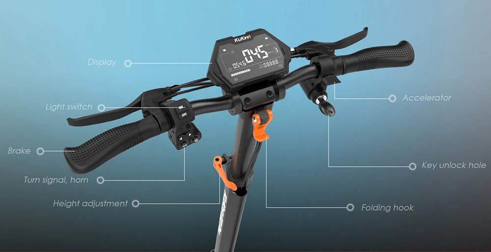 KuKirin G2 Pro 2025 - Motor 600W, Baterie 48V 15.6Ah, Viteza maxima 45 km/h, Autonomie pana la 58 km, Anvelope 9'' tubeless, Amortizoare fata si spate, Scaun detasabil, Lu Trotineta Electrica [7]