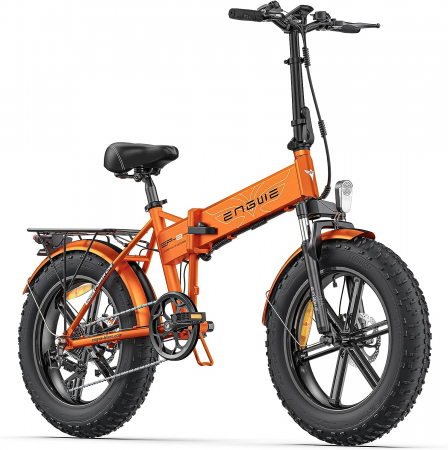 Biciclete - Bicicleta electrica pliabila ENGWE EP-2 Pro – Motor 750W, Viteza 42 km/h, Autonomie 120 km, Anvelope 20"x4.0", Culoare Portocalie