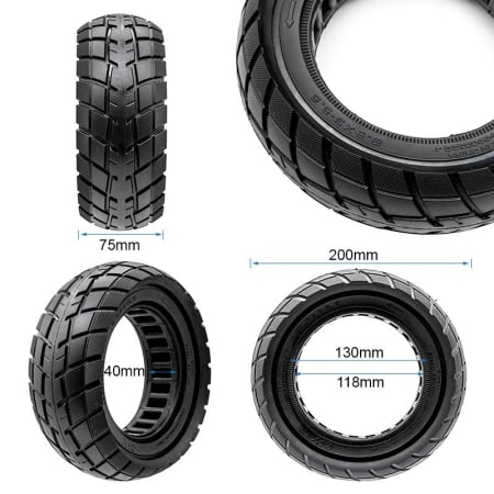 Cauciuc tubeless cu GEL antipană - Cauciuc antipana cu gel pentru trotineta electrica 10 x 3 inch, 85/55-6.5 tubeless