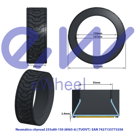 Cauciuc 10 X 3 inch 80 65-6 Trotineta Electrica [3]