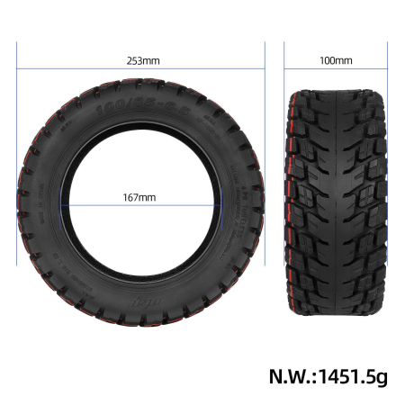 Cauciuc Tubeless cu Gel 100/65-6.5 pentru Trotinetă Electrică (11 inch Anti-Pană) [2]