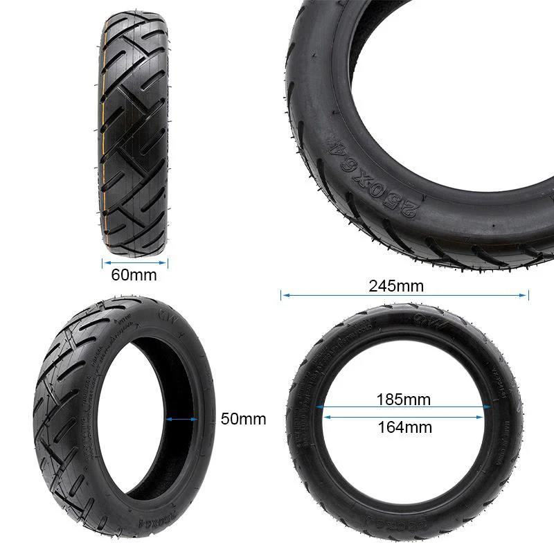 Cauciuc Tubeless 250 x 64 (10 x 2.5-6.5) Trotineta Electrica [3]