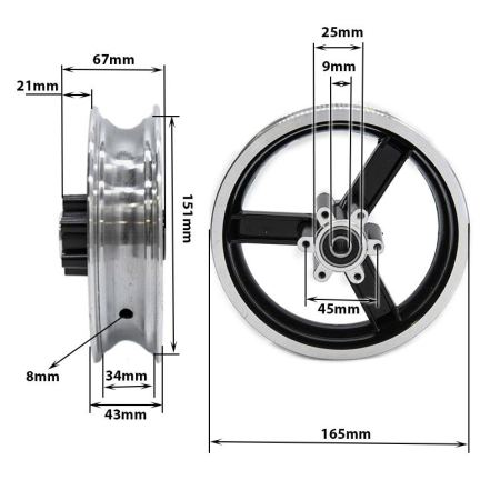 Janta 10 inch cu Frana pe Disc - Kugoo Kirin M4 / M4 Pro [3]