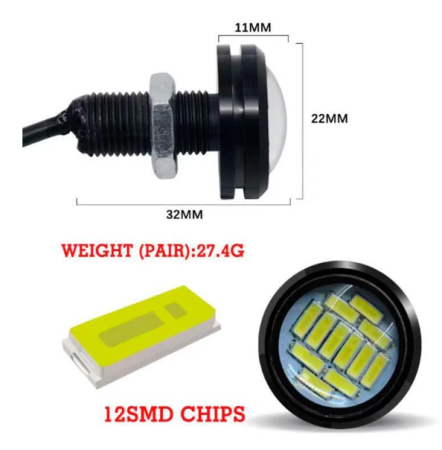 Lumini - LED Eagle Eye Alb pentru trotineta electrica