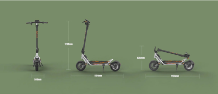 Trotineta electrică KuKirin A1, motor de 800W, baterie de 48V 13Ah, viteză maximă 45 km/h, autonomie de până la 45 km, anvelope de 10 inch, frâne pe disc și suspensie dublă [10]