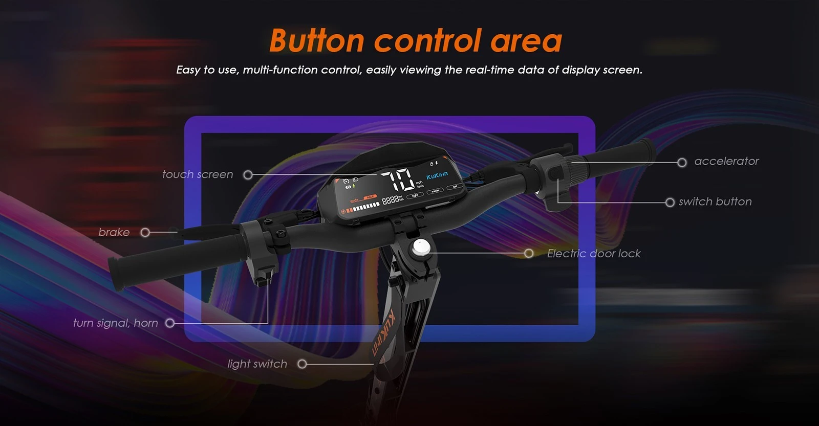 Trotineta Electrica Off-Road KuKirin G4 2025  – Motor 2000W, Baterie 60V 20Ah, Viteza Maxima 70 km/h, Autonomie Pana la 75 km, Anvelope de 11 inch [8]