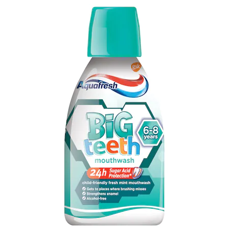 Igiena dentara - Apa de gura Aquafresh Big Teeth Mint, 300ml.webp