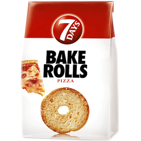 Chipsuri Snacks / Alune Seminte - Rondele de paine cu pizza Bake Rolls 70g 7Days