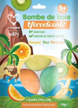 Cosmetice - Bombe de baie efervescente pentru copii, parfum fructe exotice.webp