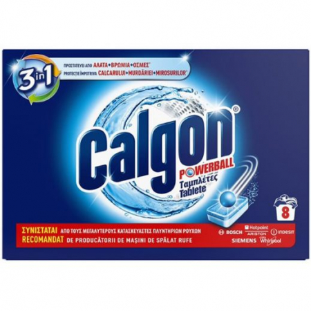 Detergenti - Tablete anticalcar 3in1 Calgon Powerball 8 bucati