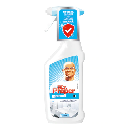 Solutii suprafete baie - Detergent universal igienizant spray Mr. Proper pentru curatarea suprafetelor din baie, 750 ml.webp