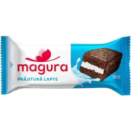 Prajituri , Rulade - Magura prajitura glazura crema lapte 35 g
