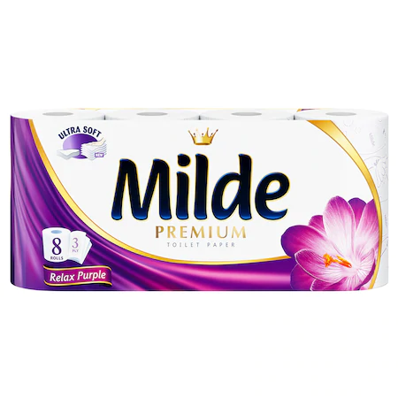 Prosoape hartie / Hartie Igienica - Hartie igienica Milde Relax Purple, 3 straturi, 8 role