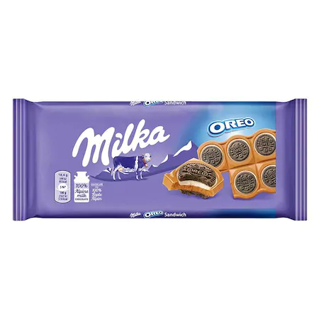 Ciocolata ,Bomboane - Ciocolata Milka tableta oreo sandwich 92 g