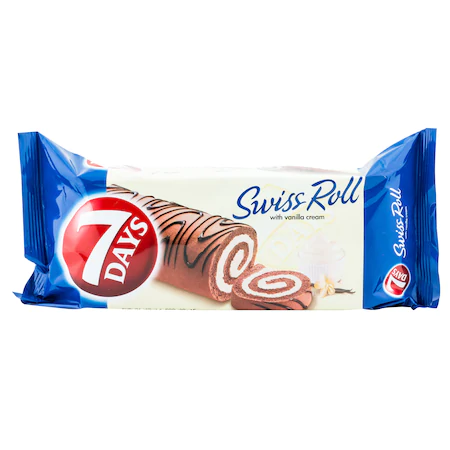 Prajituri , Rulade - Rulada cu crema de vanilie Swiss Roll 200g 7Days