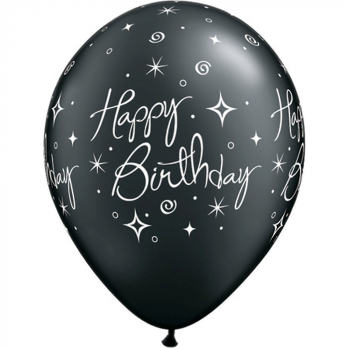 Baloane latex 11" inscriptionate Birthday Elegant Sparkles & Swirls Asortate,  DB25235 [3]