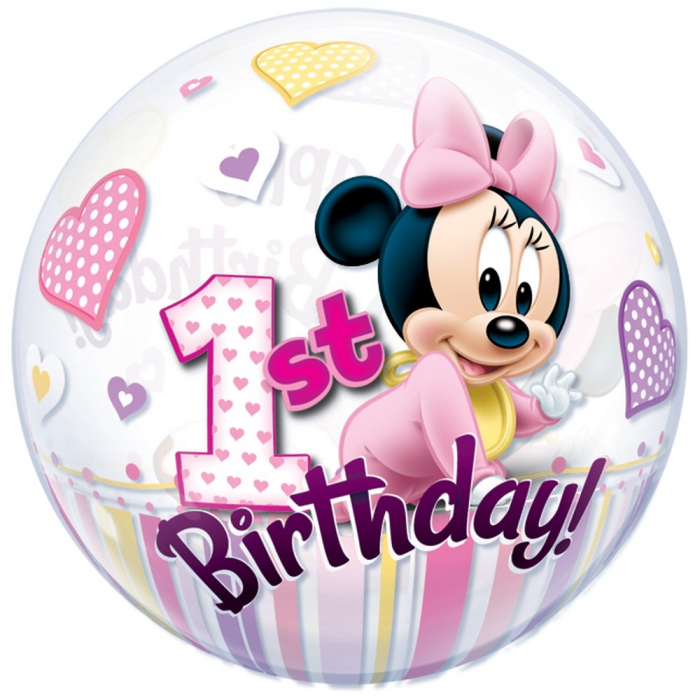 Balon bubble minnie mouse 1st birthday 56cm DB12862 [2]