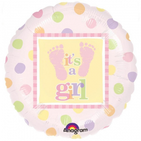 Baloane Botez - Baby Steps – Girl Foil Balloon 45 cm 1 buc DB111057-01